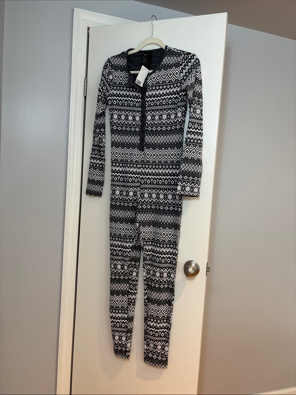 Women’s  Black & White Fair Onesie Pajamas